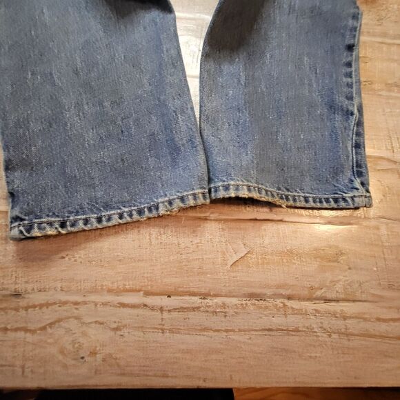 Structure Jeans Men's 33x28 Straight Leg Relaxed Loose Blue Denim Distressed - Picture 12 of 12